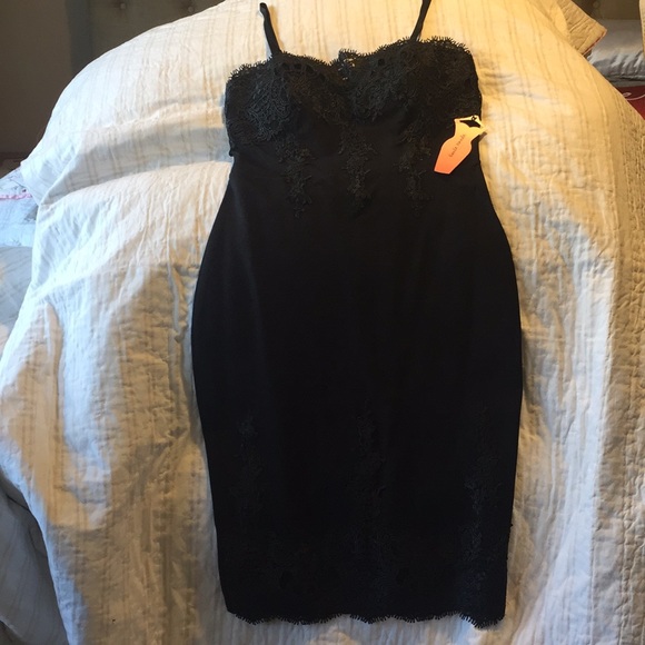 Black Lace Sexy Slip Dress/Lingerie Straps Medium - Picture 3 of 16